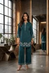 K 1114 By Naisha Cotton Flex Embroidery Combo Size Co Ord Set
